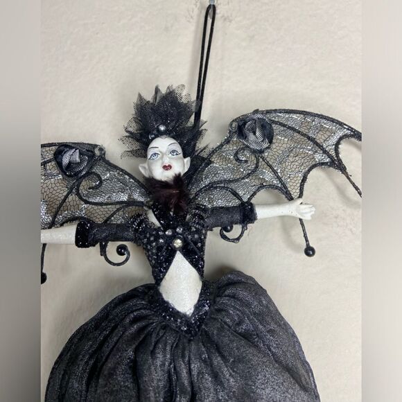 NWOT Katherine's Collection Bat Fairy Doll Wayne Kleski Halloween Goth Black - Picture 4 of 12